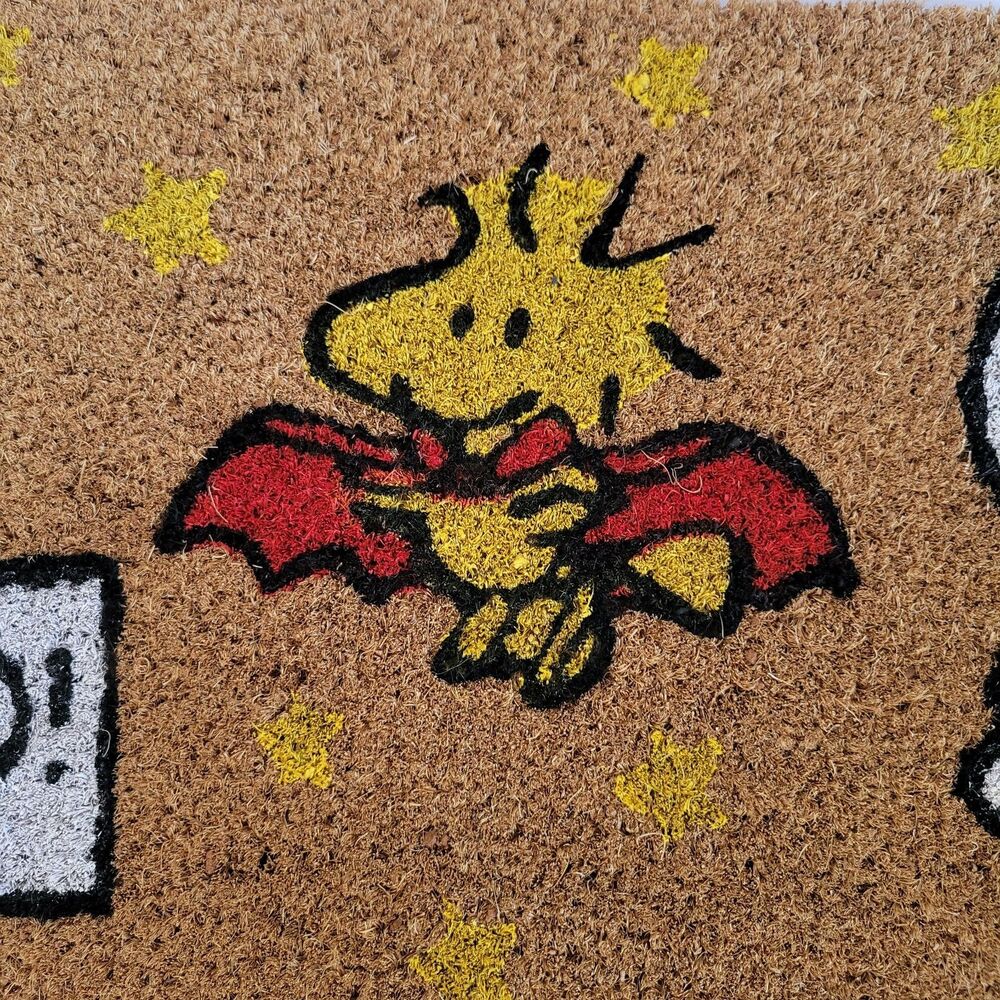 Peanuts Snoopy Woodstock Halloween Boo Coir Door Mat 18”x30” Doormat Vampire - Picture 7 of 11